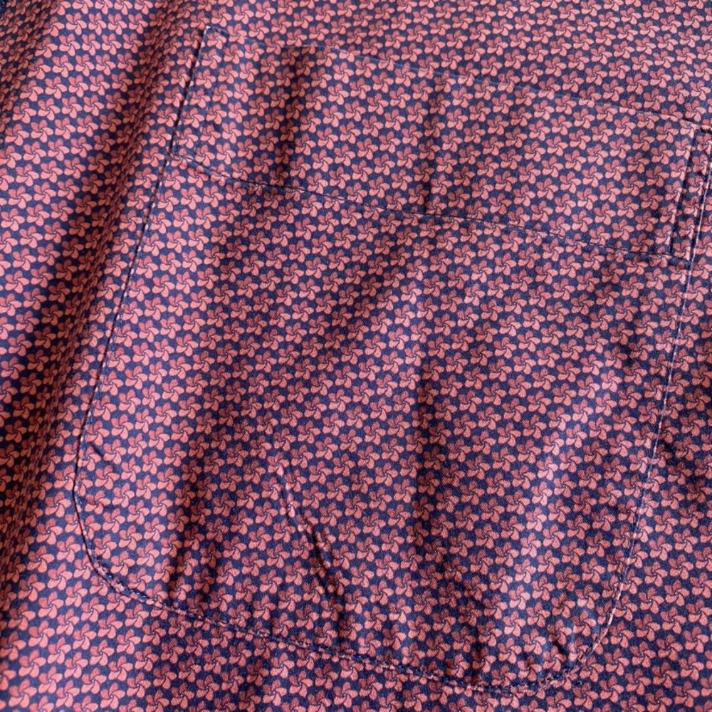 Peter Millar Geometric Men’s Button Down Long Sleeve Size XL Red Shirt - Picture 4 of 8